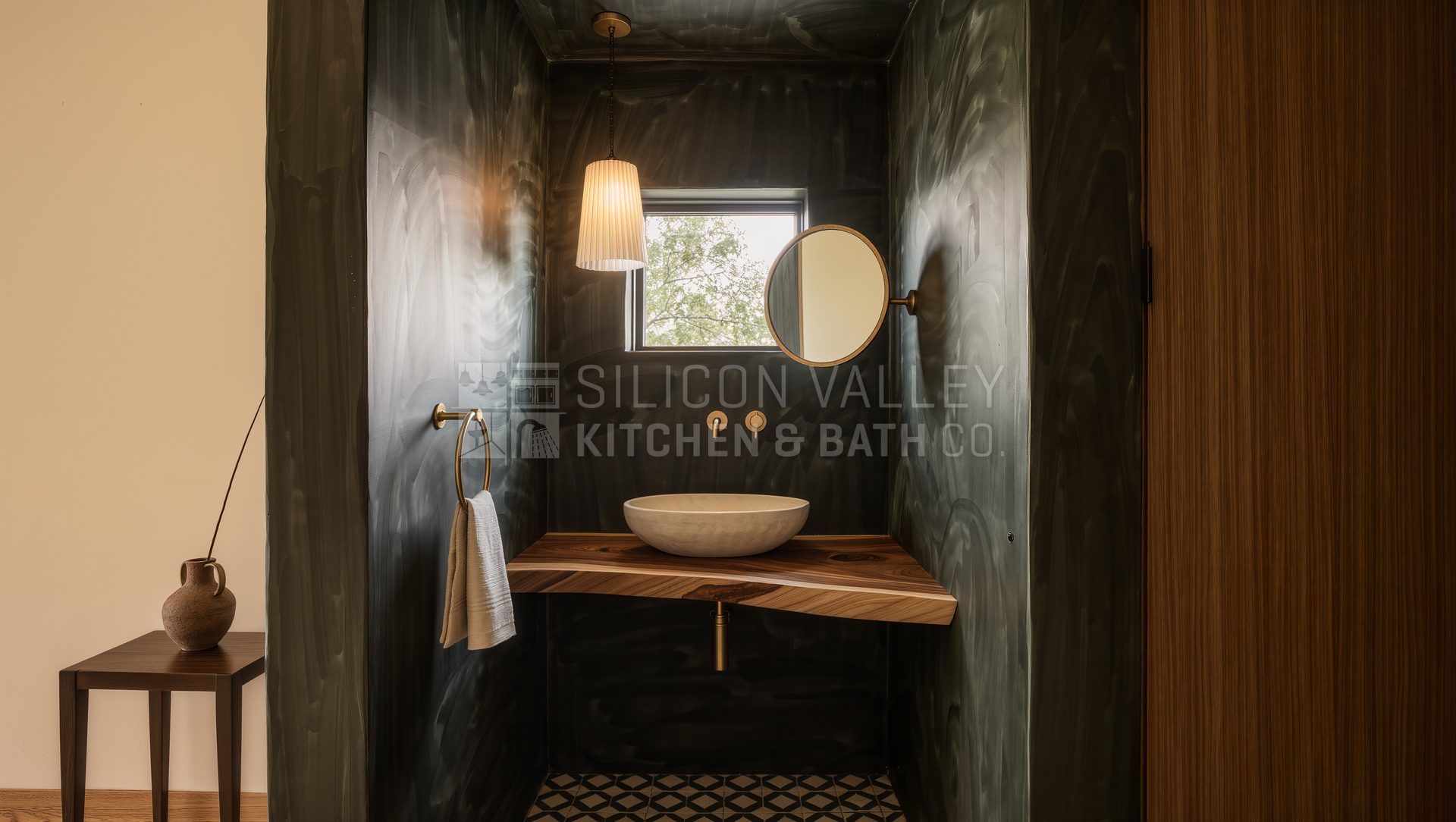 Jewel-box powder room bath — Silicon Valley Kitchen & Bath Co.