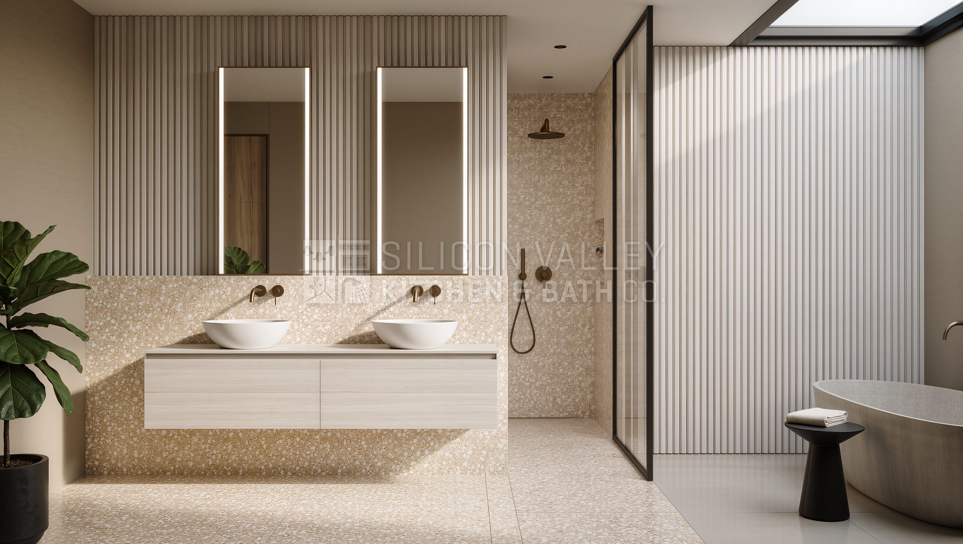 Terrazzo modern bath — Silicon Valley Kitchen & Bath Co.