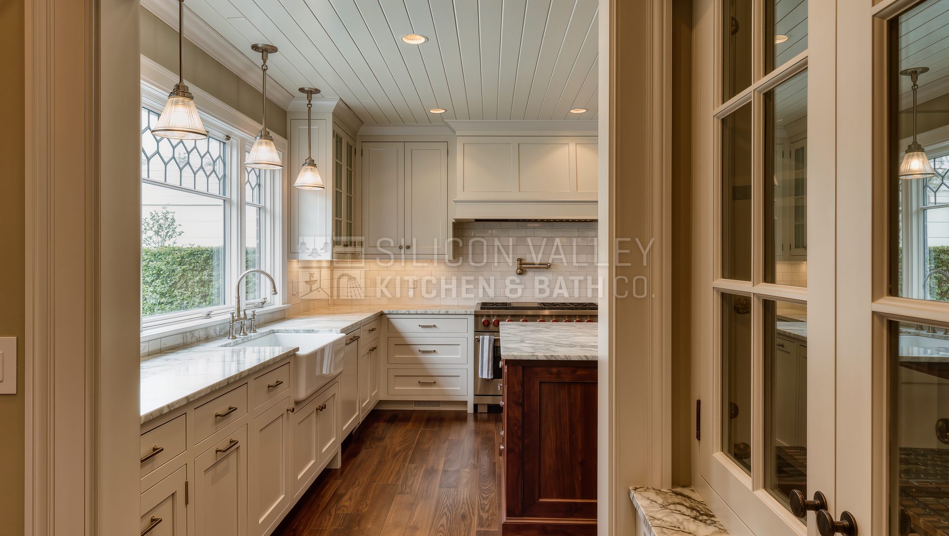 Traditional inset kitchen with butler's pantry (Menlo Park Tudor) — Silicon Valley Kitchen & Bath Co.