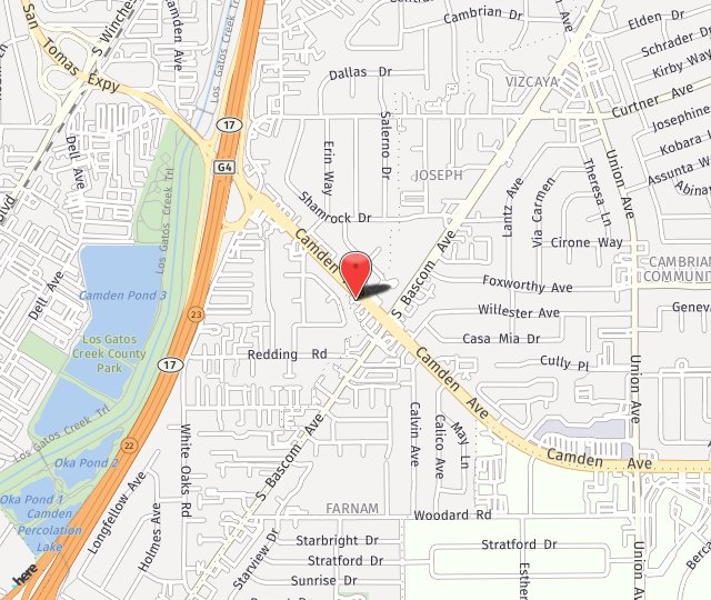 Location Map: 2272 Camden Avenue Campbell, CA 95008